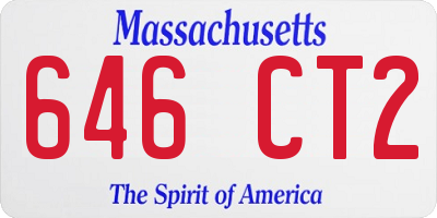 MA license plate 646CT2