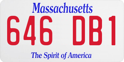 MA license plate 646DB1