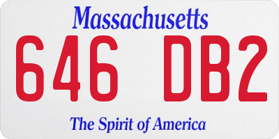 MA license plate 646DB2