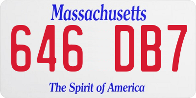 MA license plate 646DB7