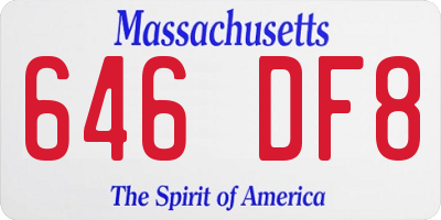 MA license plate 646DF8
