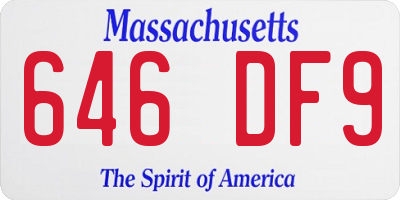 MA license plate 646DF9