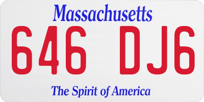 MA license plate 646DJ6