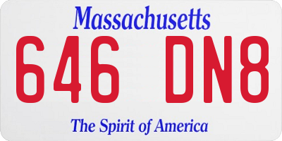 MA license plate 646DN8