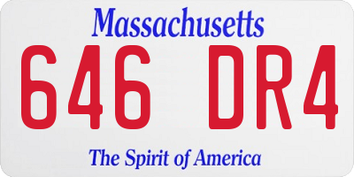 MA license plate 646DR4