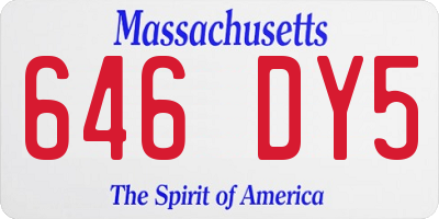 MA license plate 646DY5