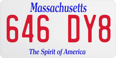 MA license plate 646DY8