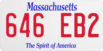 MA license plate 646EB2