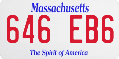 MA license plate 646EB6