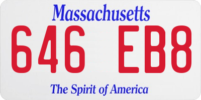 MA license plate 646EB8