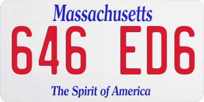 MA license plate 646ED6