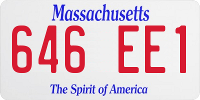 MA license plate 646EE1