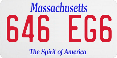 MA license plate 646EG6