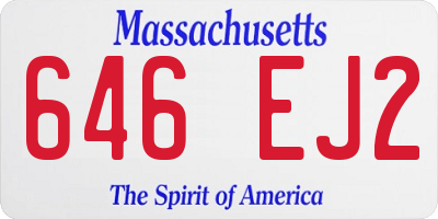 MA license plate 646EJ2