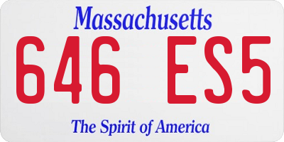 MA license plate 646ES5