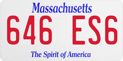 MA license plate 646ES6