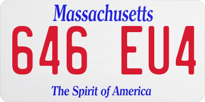 MA license plate 646EU4