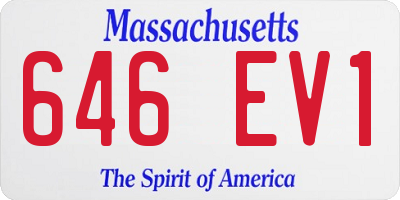 MA license plate 646EV1