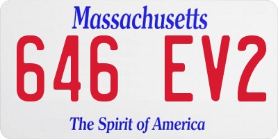 MA license plate 646EV2