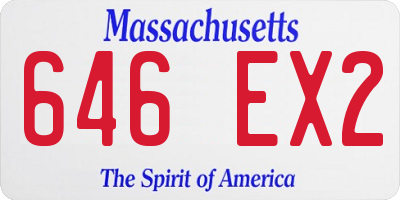 MA license plate 646EX2