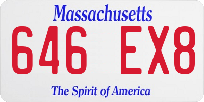 MA license plate 646EX8