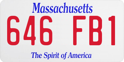 MA license plate 646FB1