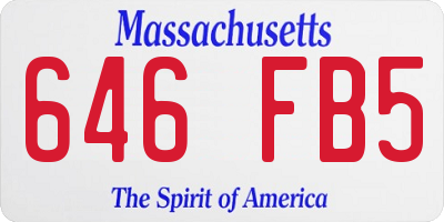 MA license plate 646FB5