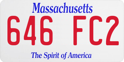 MA license plate 646FC2