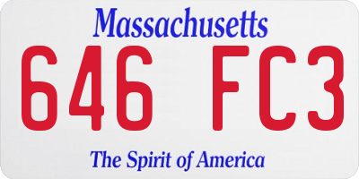 MA license plate 646FC3