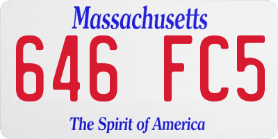 MA license plate 646FC5