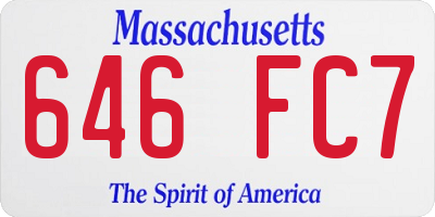 MA license plate 646FC7