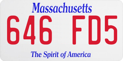 MA license plate 646FD5