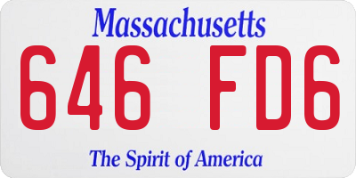 MA license plate 646FD6
