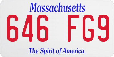 MA license plate 646FG9