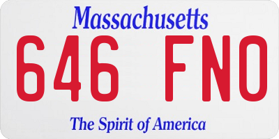 MA license plate 646FN0