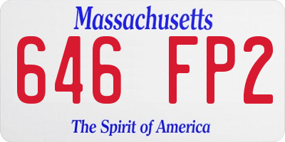 MA license plate 646FP2