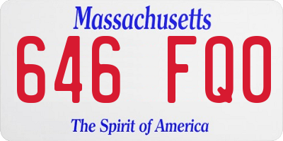 MA license plate 646FQ0