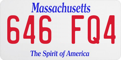 MA license plate 646FQ4