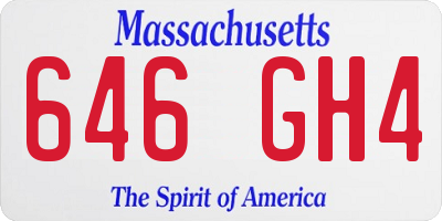 MA license plate 646GH4