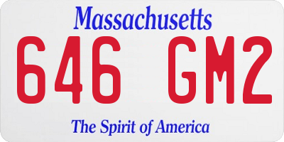 MA license plate 646GM2