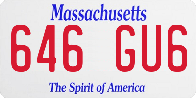 MA license plate 646GU6