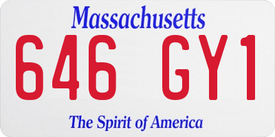 MA license plate 646GY1