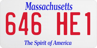 MA license plate 646HE1