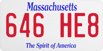 MA license plate 646HE8