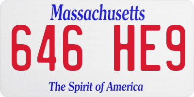 MA license plate 646HE9