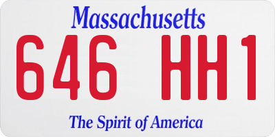 MA license plate 646HH1