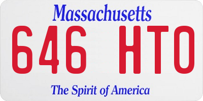 MA license plate 646HT0