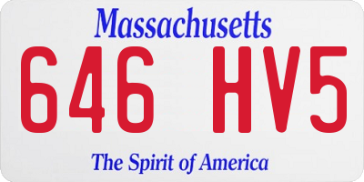 MA license plate 646HV5