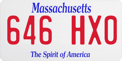 MA license plate 646HX0