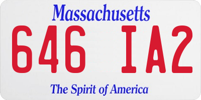 MA license plate 646IA2